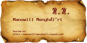 Manowill Menyhért névjegykártya